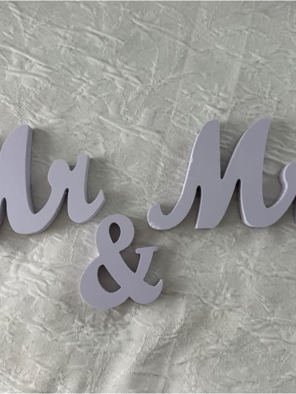 Mr& Mrs. Decorative Lavender Wooden Script Wall Letters